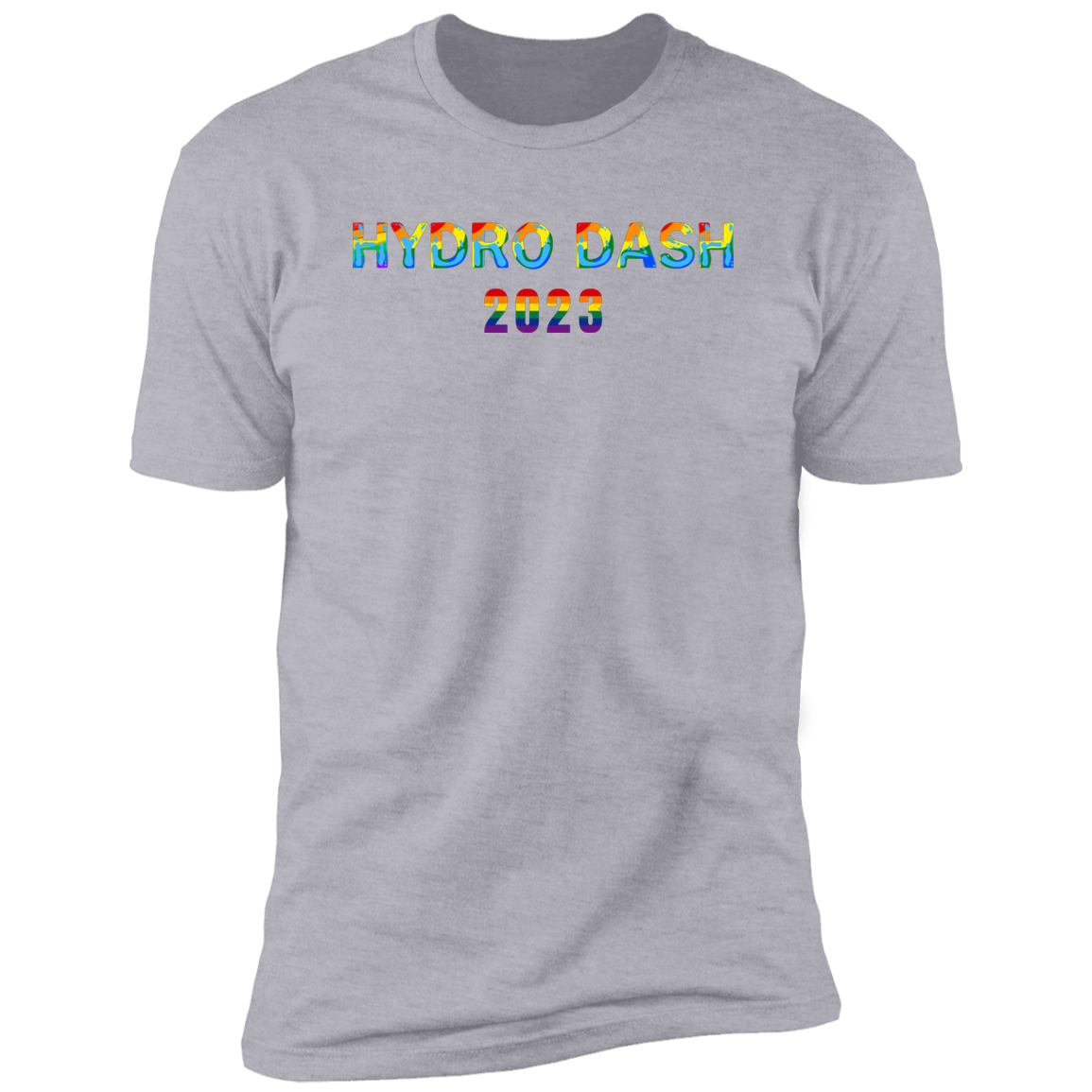 Hydro Dash Pride 2023 t-shirt, dog pride dog Hydro dash shirt for humans, in light heather grayHydro Dash Pride 2023 t-shirt, dog pride dog Hydro dash shirt for humans, in light heather gray