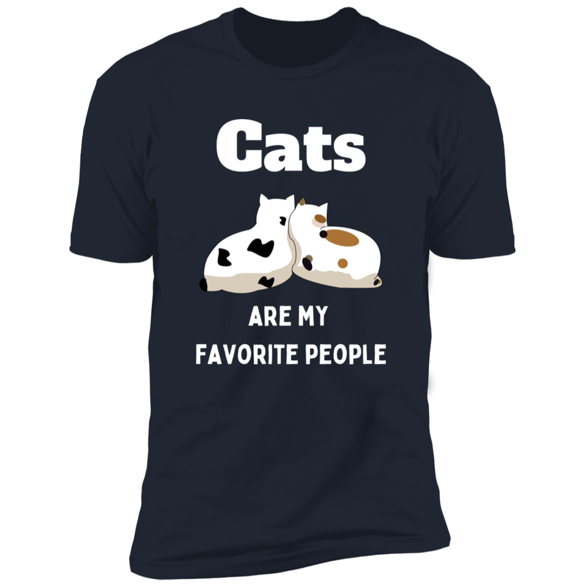 Cats Are My Favorite People T-shirt, Cat Shirt for humans, in navy blue