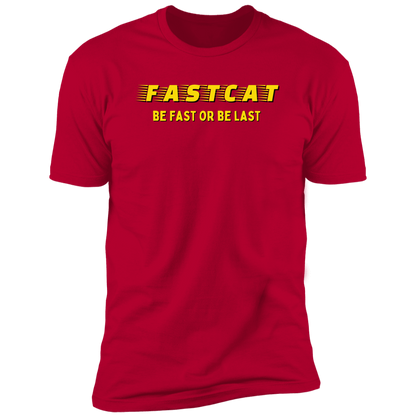 FastCAT Be Fast or Be Last Dog Sport T-shirt, FastCAT Shirt for humans, in red
