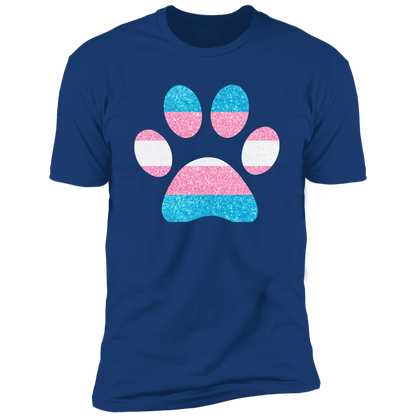 Dog Paw Trans Pride t-shirt, dog trans pride dog shirt for humans, in royal blue