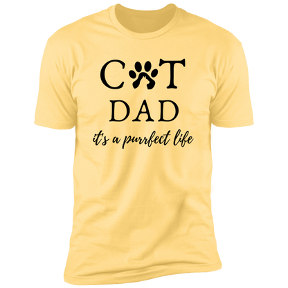 Cat Dad It's a Purrfect Life T-shirt, Cat Dad Shirt for humans, in banana cream
