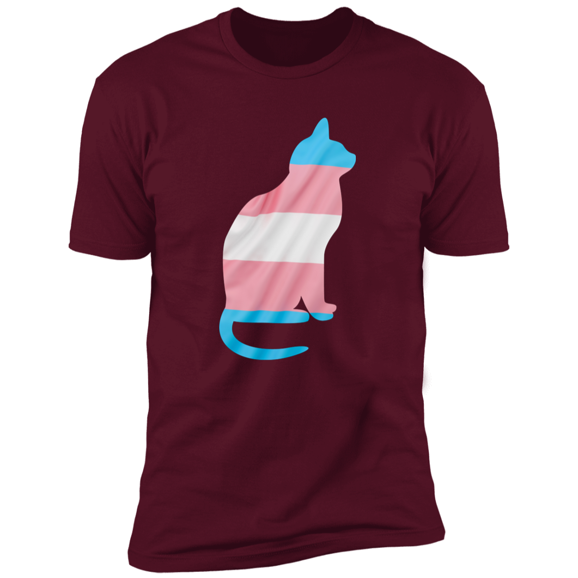 Trans Pride Cat Pride T-shirt, Trans Pride Cat Shirt for humans, in maroon