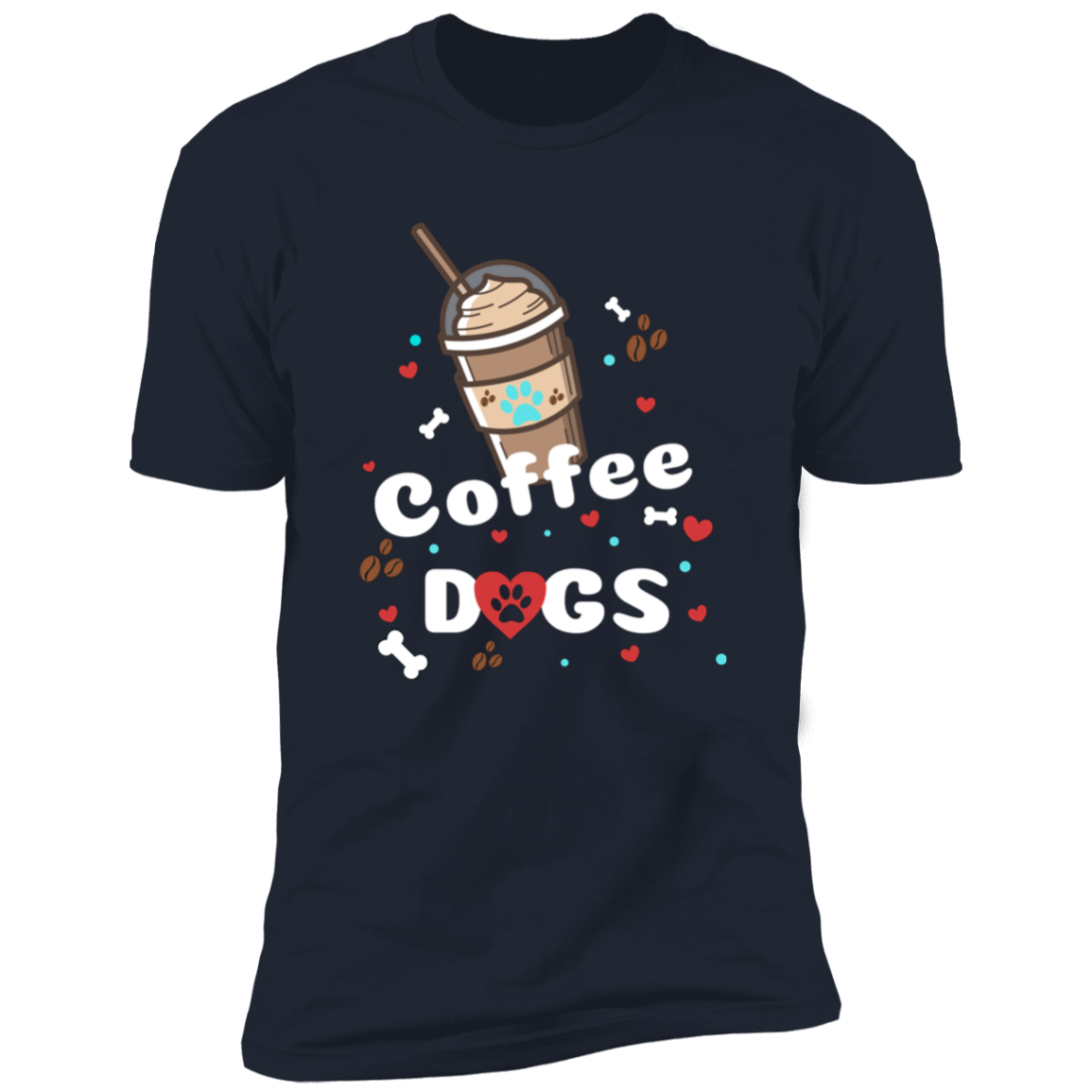 Blended Coffee Dogs T-shirt, Dog Shirt for humans, in navy blue