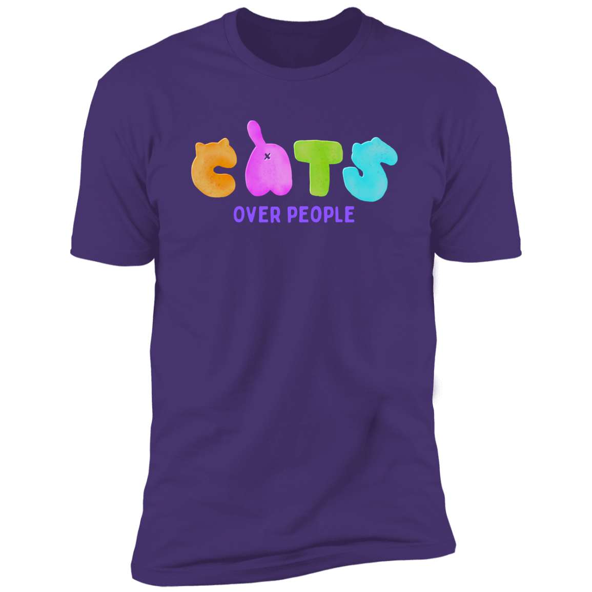 Cats Over People T-shirt, Cat Shirt for humans, in purple rush