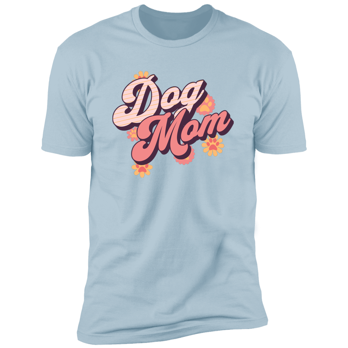 Retro Dog Mom t-shirt, Dog Mom shirt, Dog T-shirt for humans, in light blue