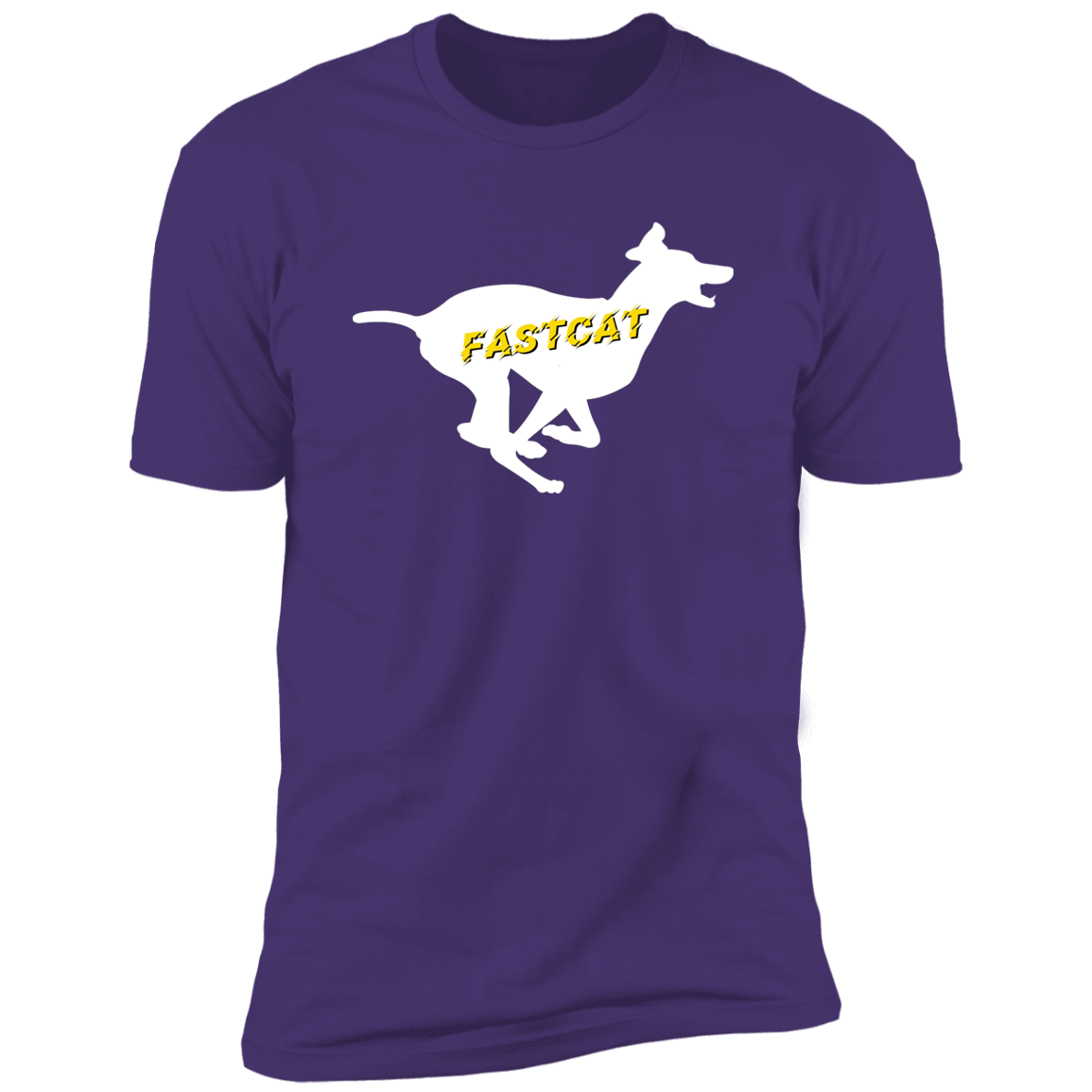 FastCAT Dog T-shirt, sporting dog t-shirt for humans, FastCAT t-shirt, in purple rush