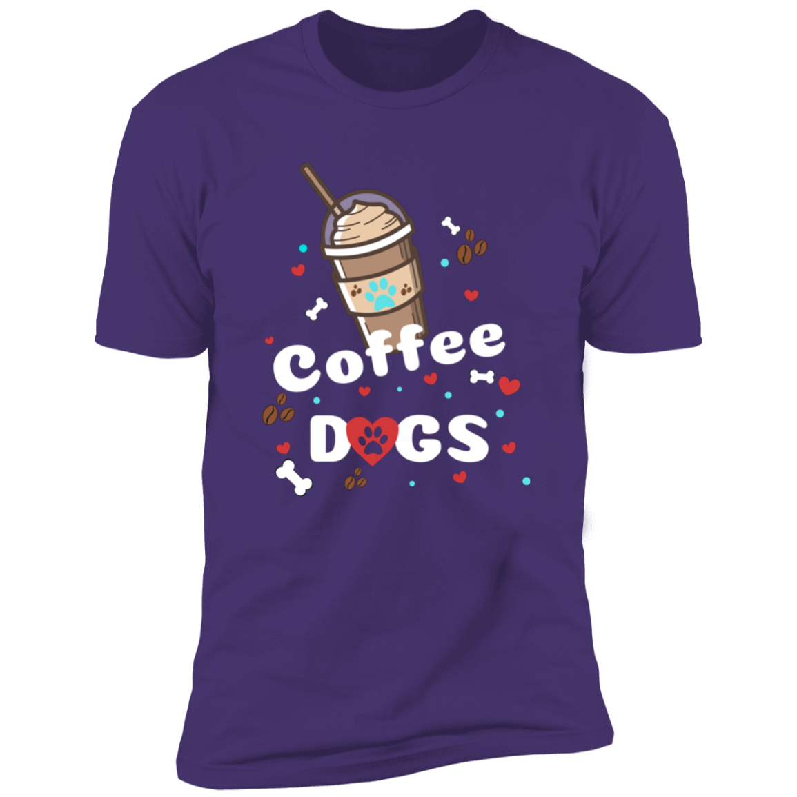 Blended Coffee Dogs T-shirt, Dog Shirt for humans, in purple rush