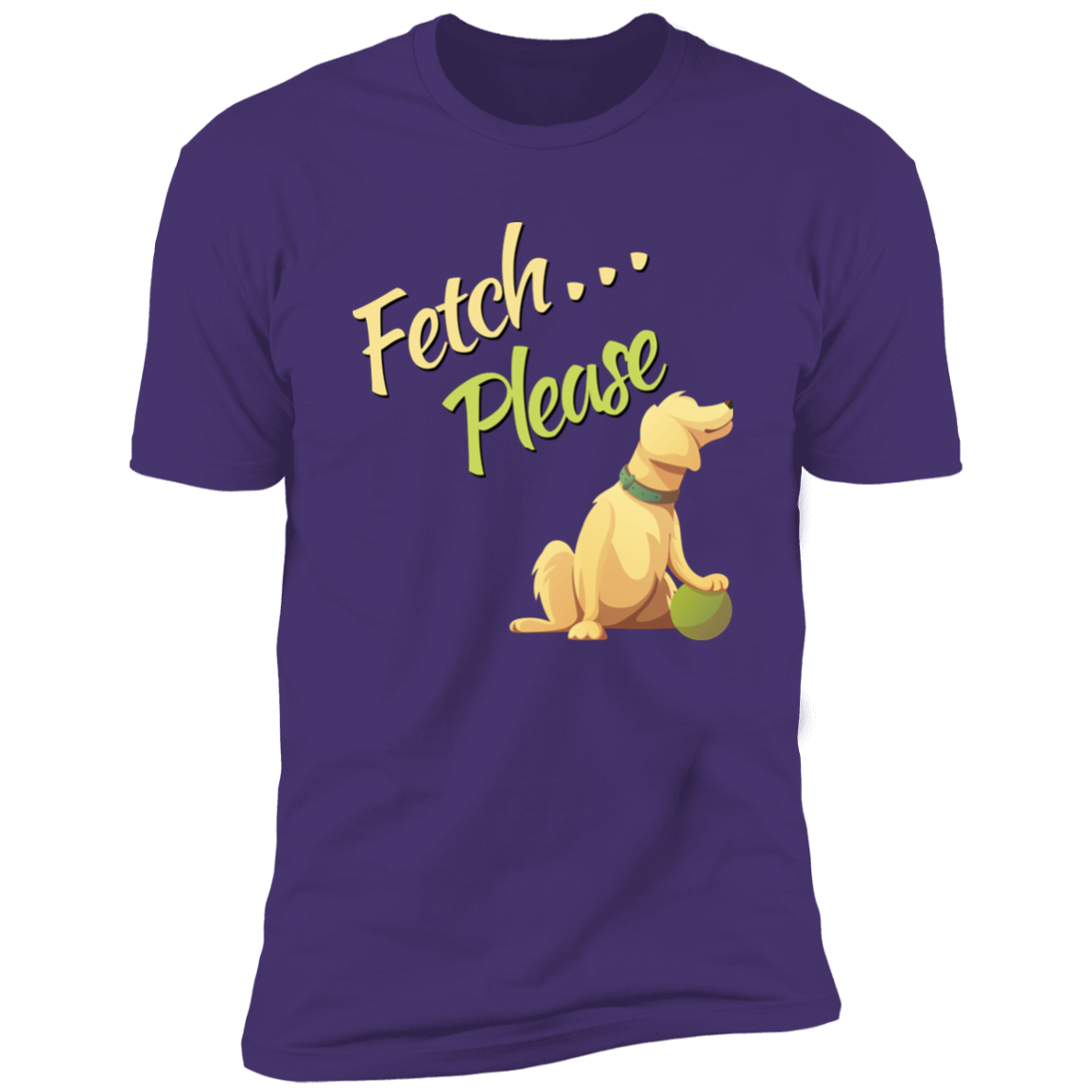 Fetch Please funny dog t-shirt, funny dog shirt for humans, in purple rush