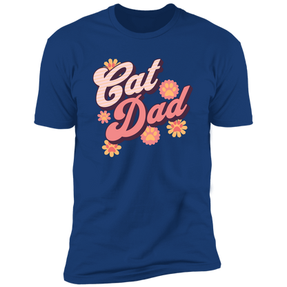 Cat Dad Retro T-shirt, Cat Dad Shirt for humans, in royal blue
