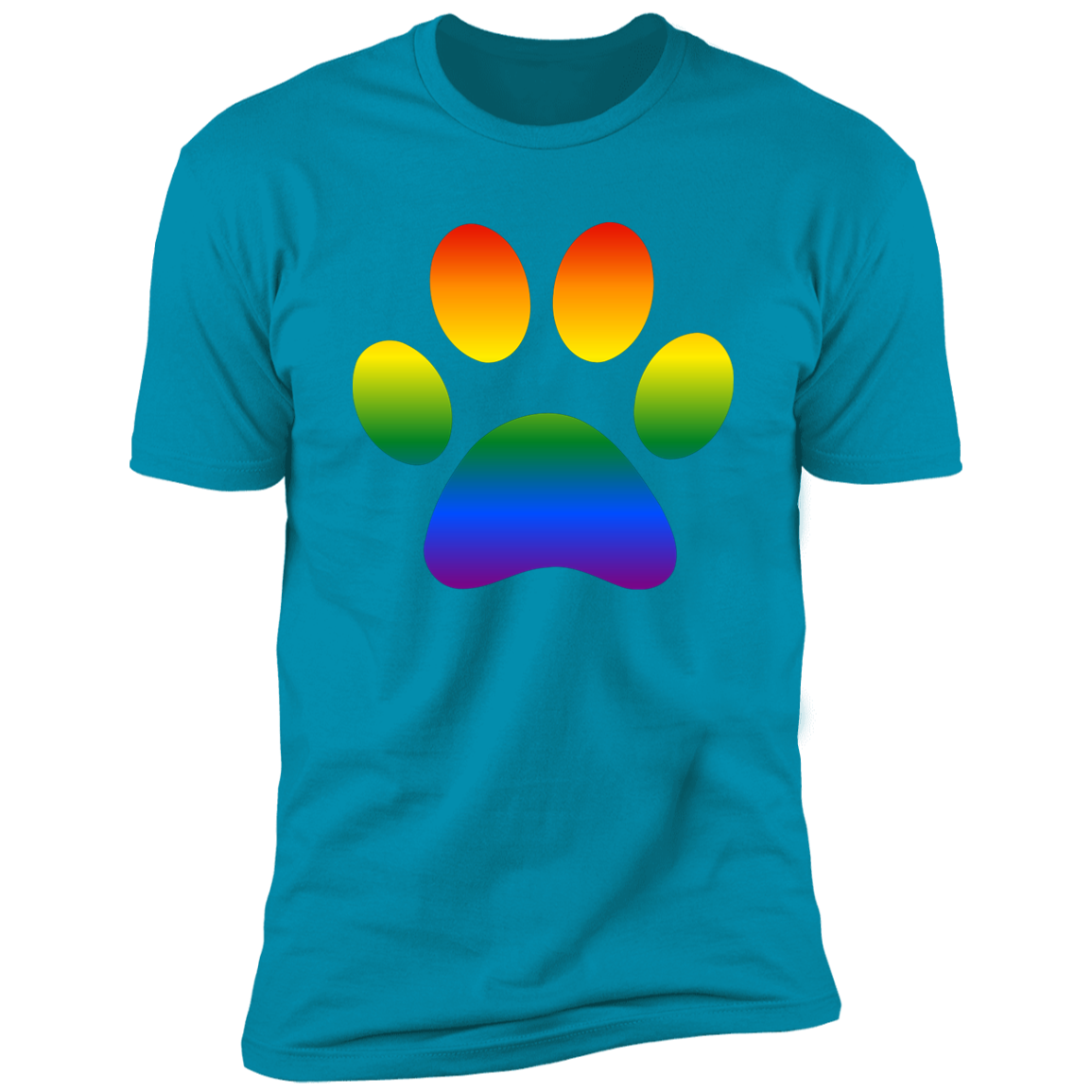 Dog paw Pride, Dog Pride shirt for humas, in turquoise 