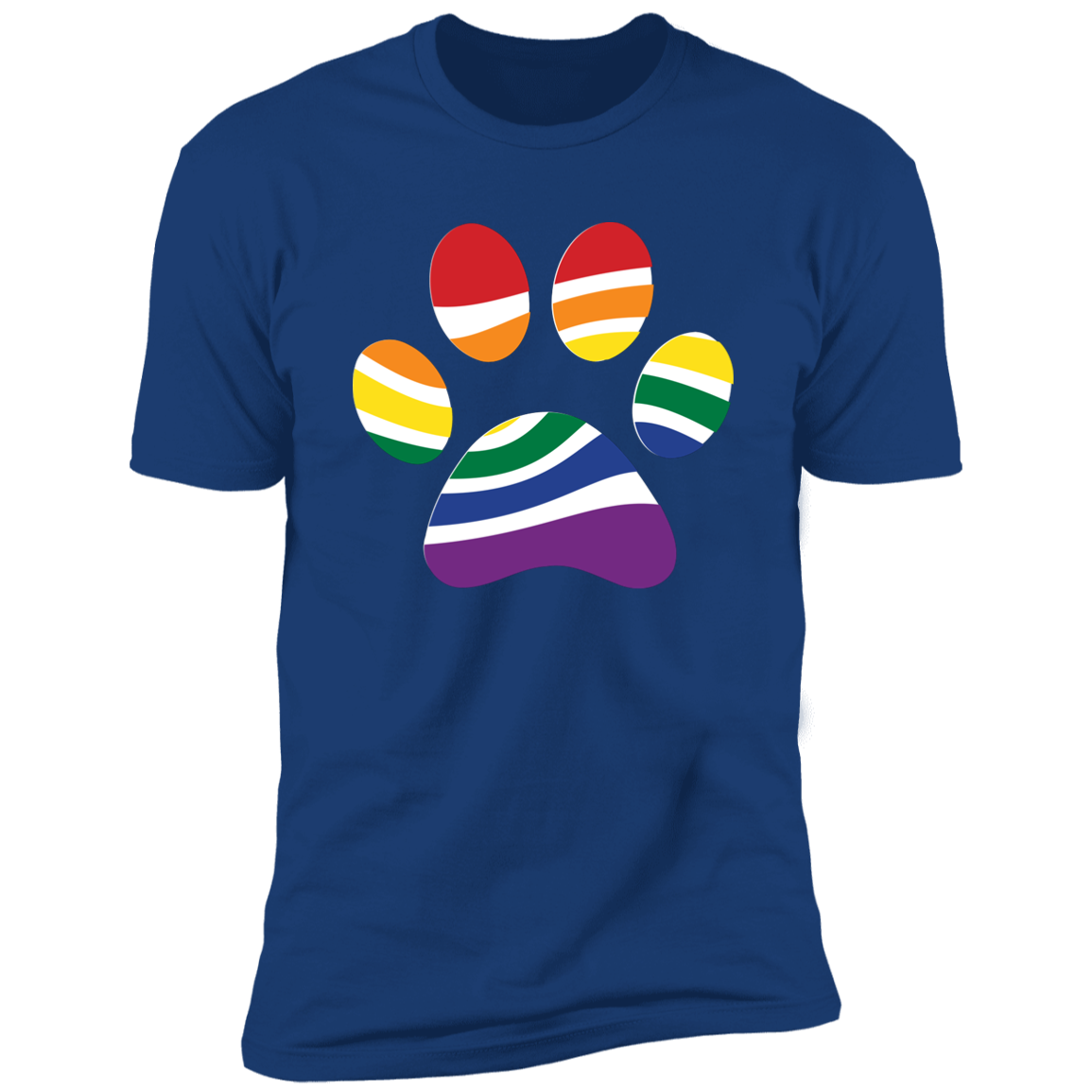 Pride Paw (Retro) Pride T-shirt, Paw Pride Dog Shirt for humans, in royal blue
