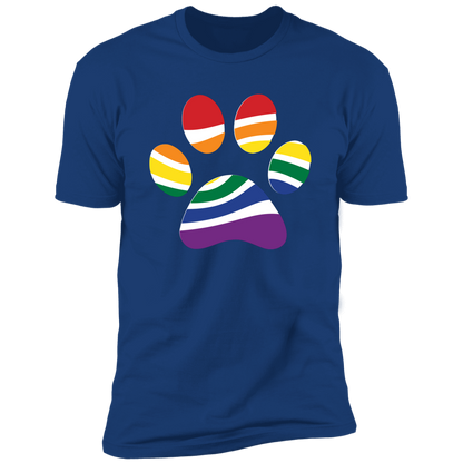 Pride Paw (Retro) Pride T-shirt, Paw Pride Dog Shirt for humans, in royal blue