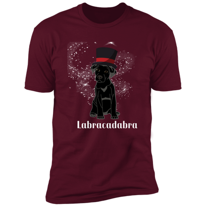 Labracadabra funny dog shirt, funny dog shirt for humans, funny labrador shirt. in cardinal red