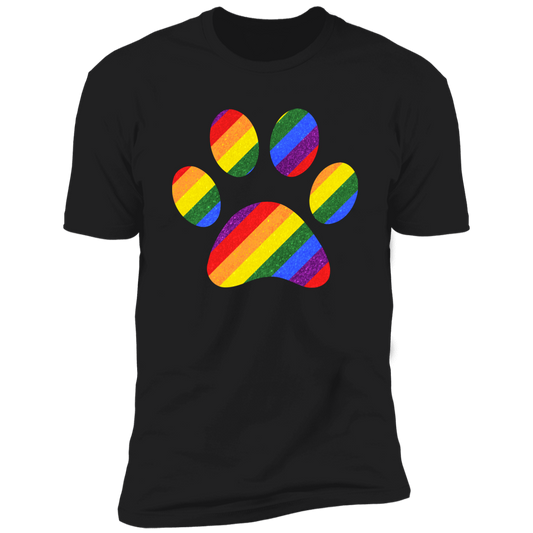 Pride Paw (Sparkles) Pride T-shirt, Paw Pride Dog Shirt for humans, in black