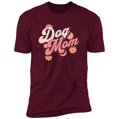 Retro Dog Mom t-shirt, Dog Mom shirt, Dog T-shirt for humans, in maroon