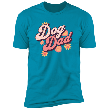 Retro Dog Dad t-shirt, Dog dad shirt, Dog T-shirt for humans, in turquoise