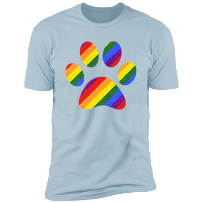 Pride Paw (Sparkles) Pride T-shirt, Paw Pride Dog Shirt for humans, in light blue
