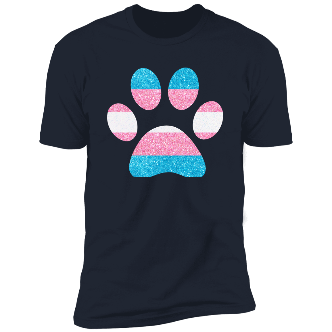 Dog Paw Trans Pride t-shirt, dog trans pride dog shirt for humans, in navy blue
