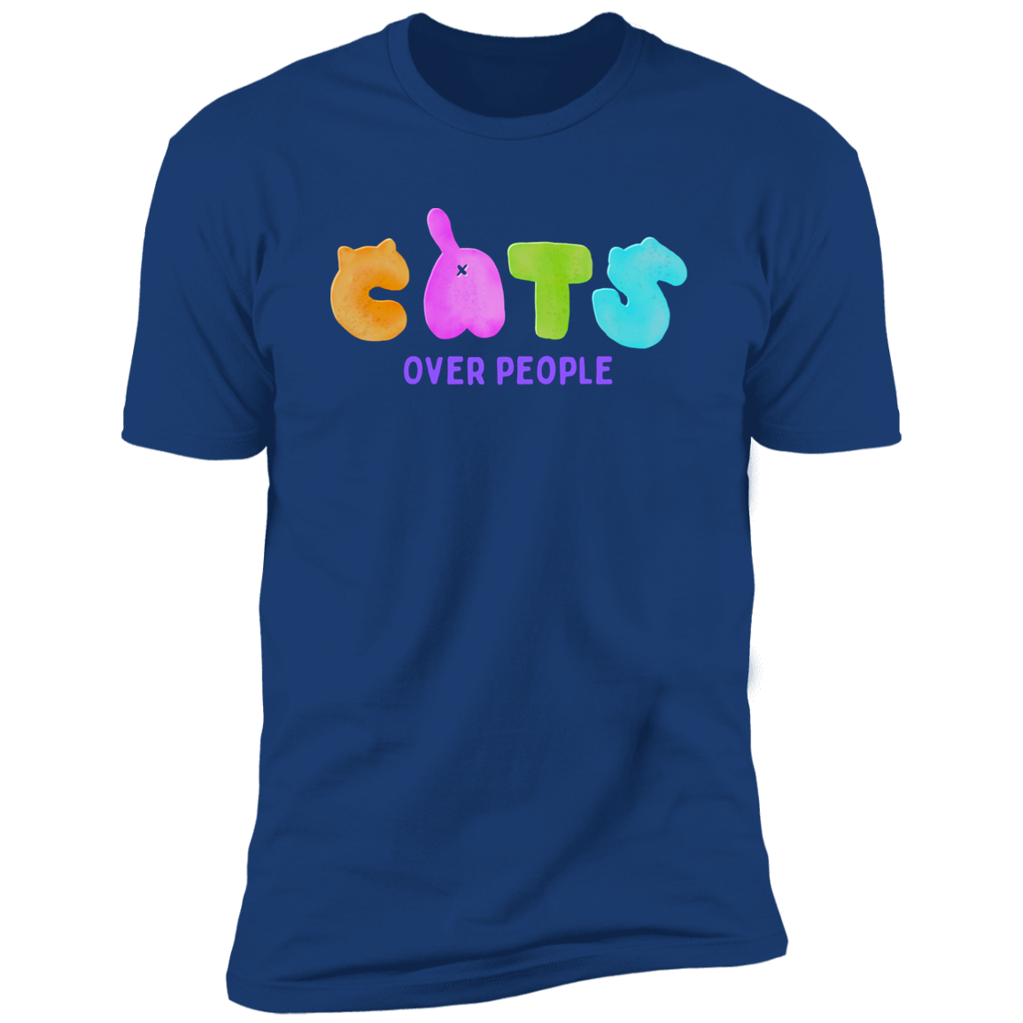 Cats Over People T-shirt, Cat Shirt for humans, in royal blue