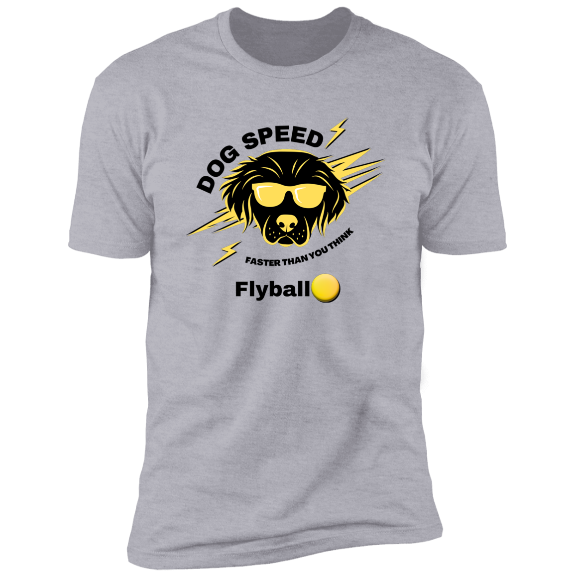 Dog Speed Faster Than You Think Flyball T-shirt, Flyball shirt dog shirt for humans, in light heather gray
