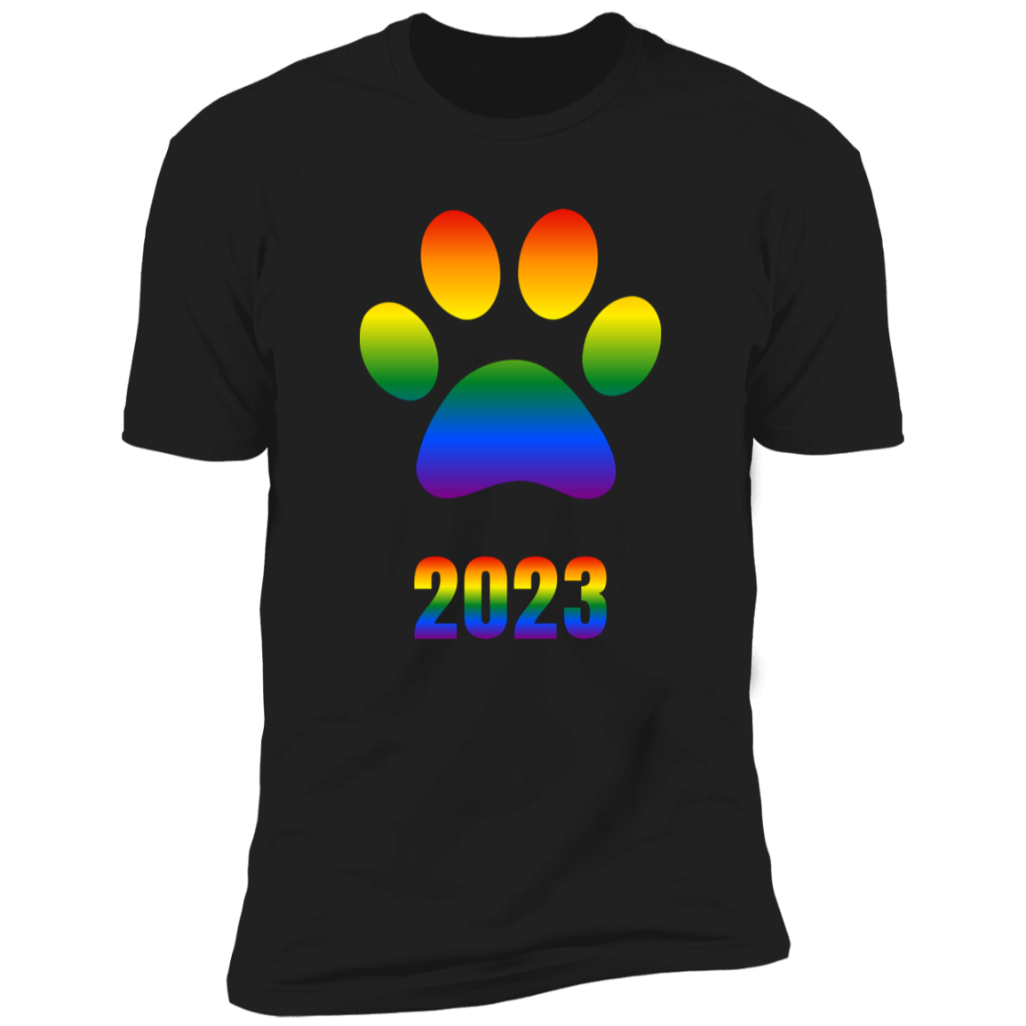 Dog Paw pride 2023 t-shirt, dog pride dog shirt for humans, in black