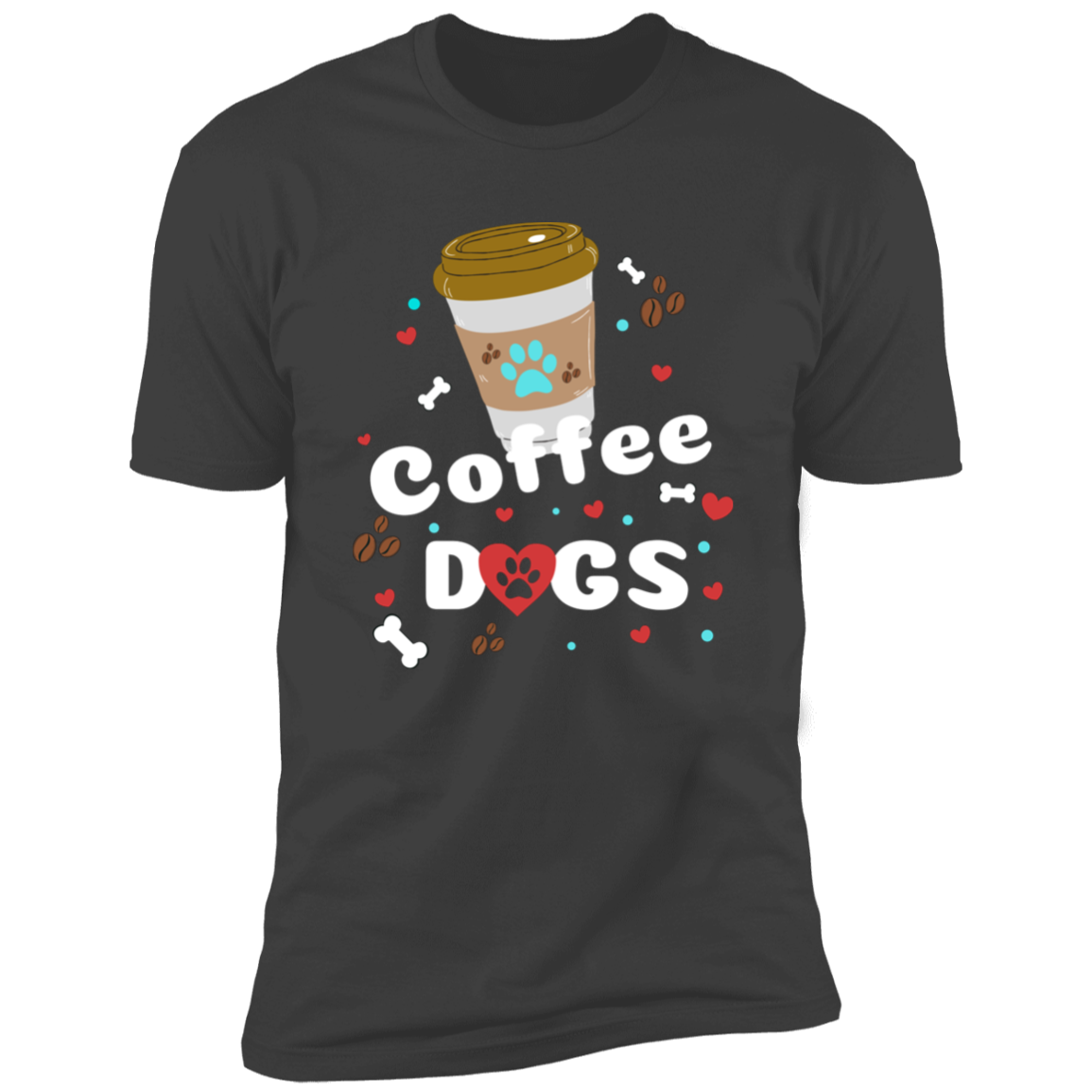 To go Coffee Dogs T-shirt, Dog Shirt for humans, in heavy metal gray