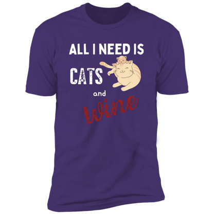 All I Need is Cats and Wine, Cat shirt for humas, in purple rush