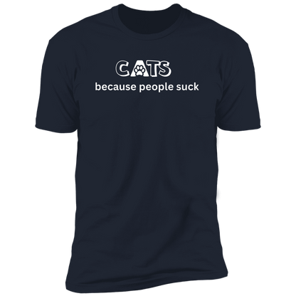 Cats Because People Suck T-shirt, Cat Shirt for humans, in navy blue