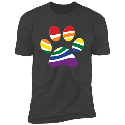 Pride Paw (Retro) Pride T-shirt, Paw Pride Dog Shirt for humans, in heavy metal gray