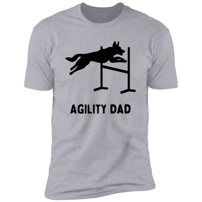 Agility Dad Agility Dog Dog T-Shirt for humans, in light heather gray