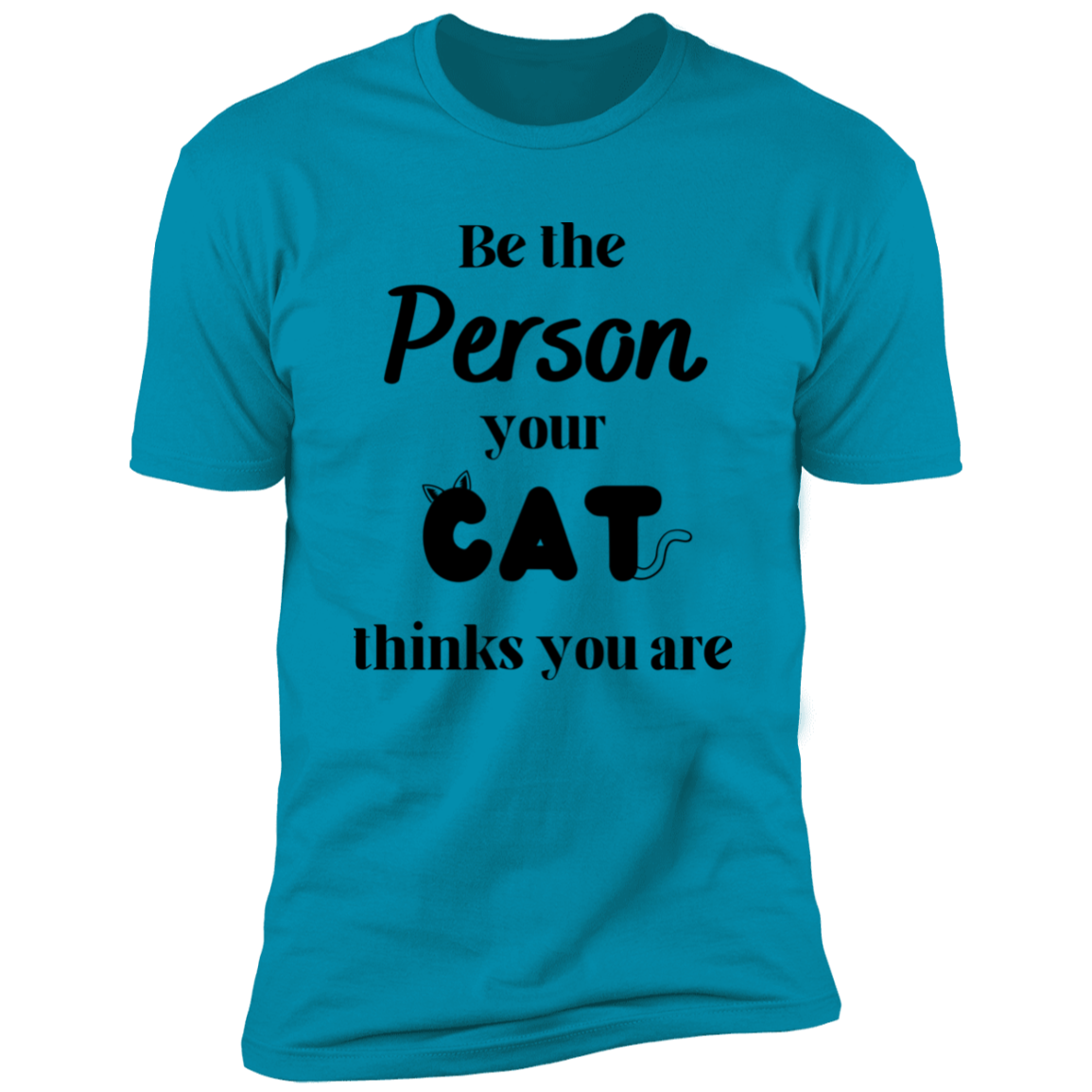 Be the Person Your Cat Thinks You Are T-shirt, Cat Shirt for humans, in turquoise
