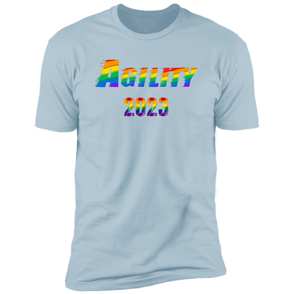 Agility Pride 2023 Cat pride t-shirt,  Agility pride shirt for humans, in light blue