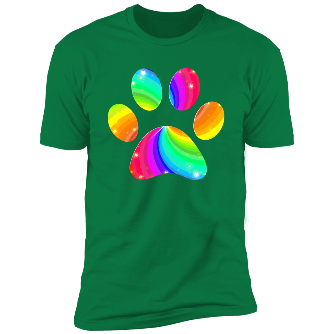 Pride Paw 2023 (Flag) Pride T-shirt, Paw Pride Dog Shirt for humans, in kelly green