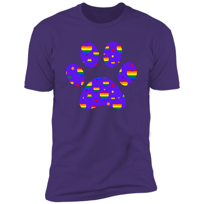 Pride Paw 2023 (Hearts) Pride T-shirt, Paw Pride Dog Shirt for humans, in purple rush