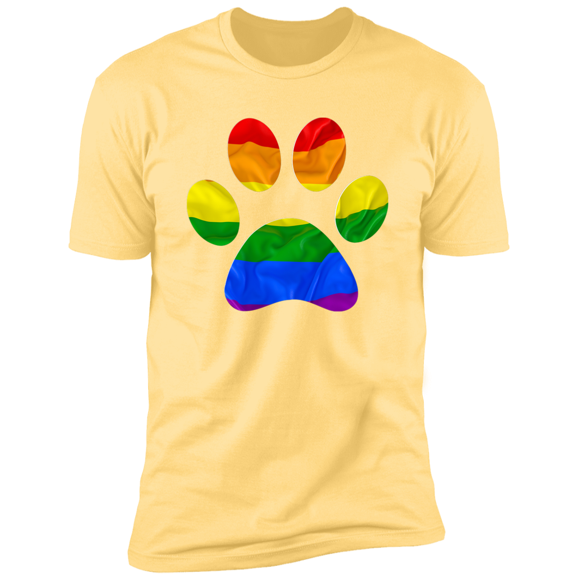 Pride Paw Pride T-shirt, Paw Pride Dog Shirt for humans, in banana cream
