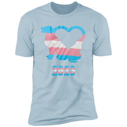 Trans Pride Dog & Cat Heart Pride T-shirt, Trans Pride Dog & Cat Shirt for humans, in light blue