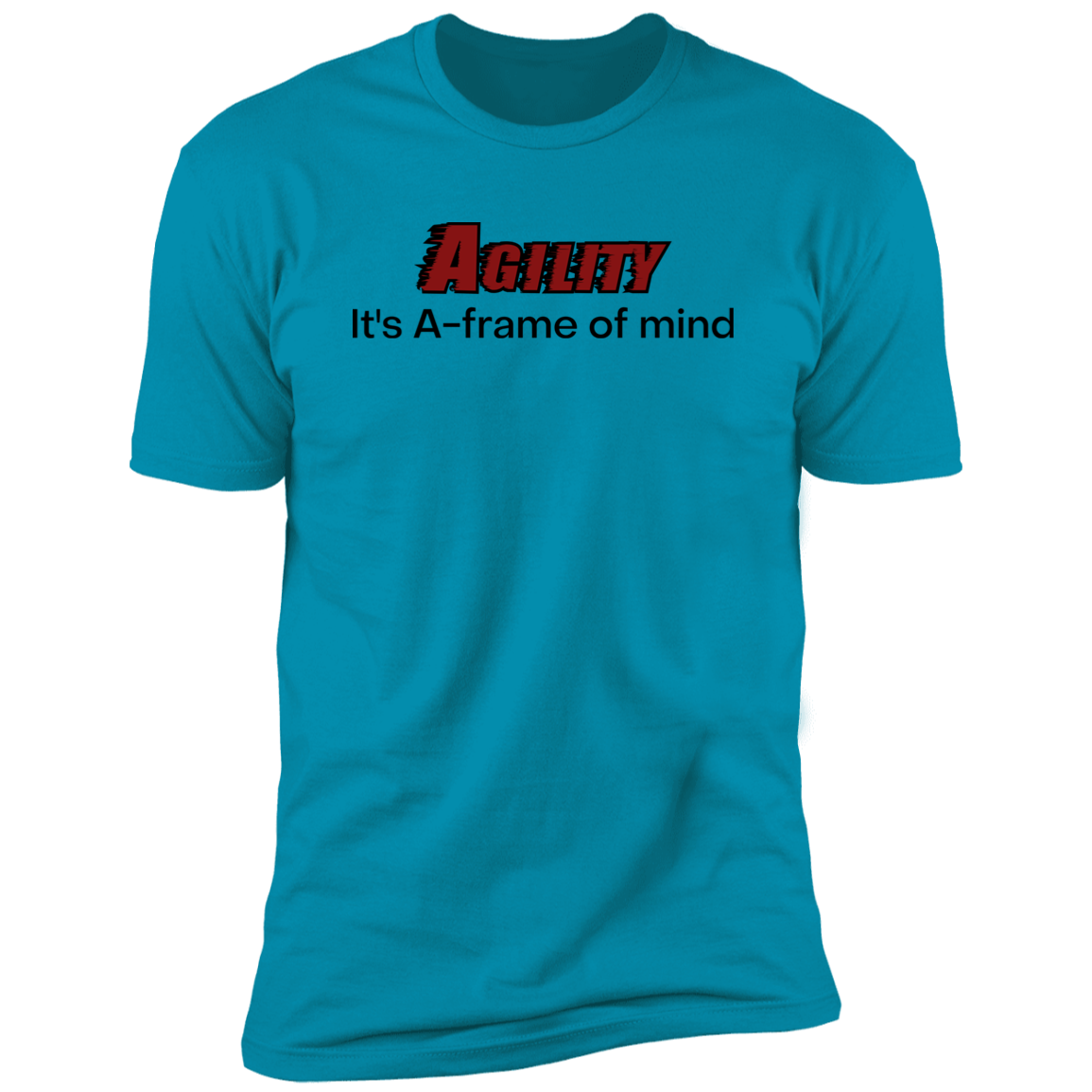 Agility it's A-Frame of Mind Dog Agility T-shirt for humans, in turquoise