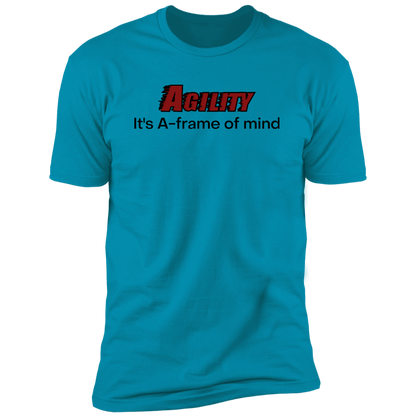 Agility it's A-Frame of Mind Dog Agility T-shirt for humans, in turquoise