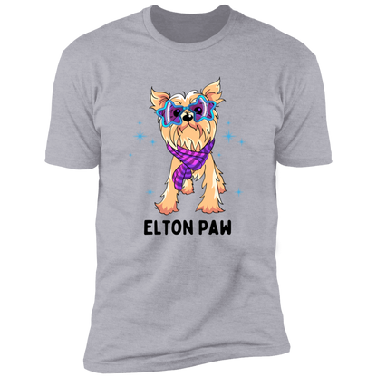 Elton Paw Dog Shirt, Funny dog shirt for humans, Dog mom shirt, dog dad shirt, in light heather gray