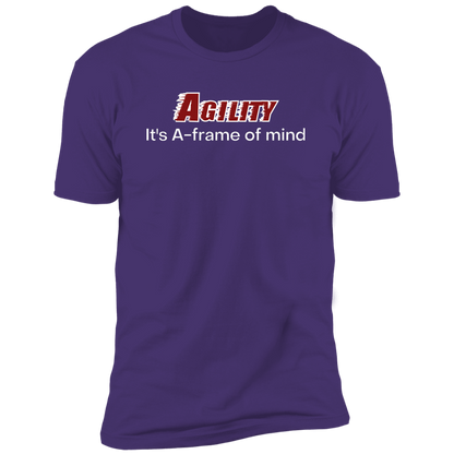 Agility it's A-Frame of Mind Dog Agility T-shirt for humans, in purple rush