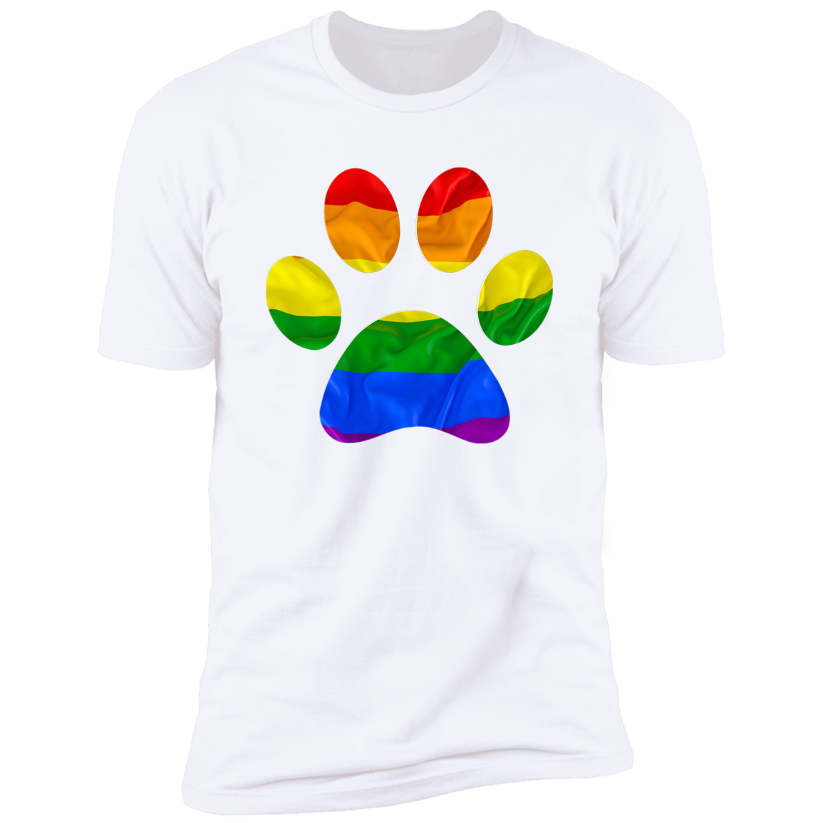 Pride Paw Pride T-shirt, Paw Pride Dog Shirt for humans, in white