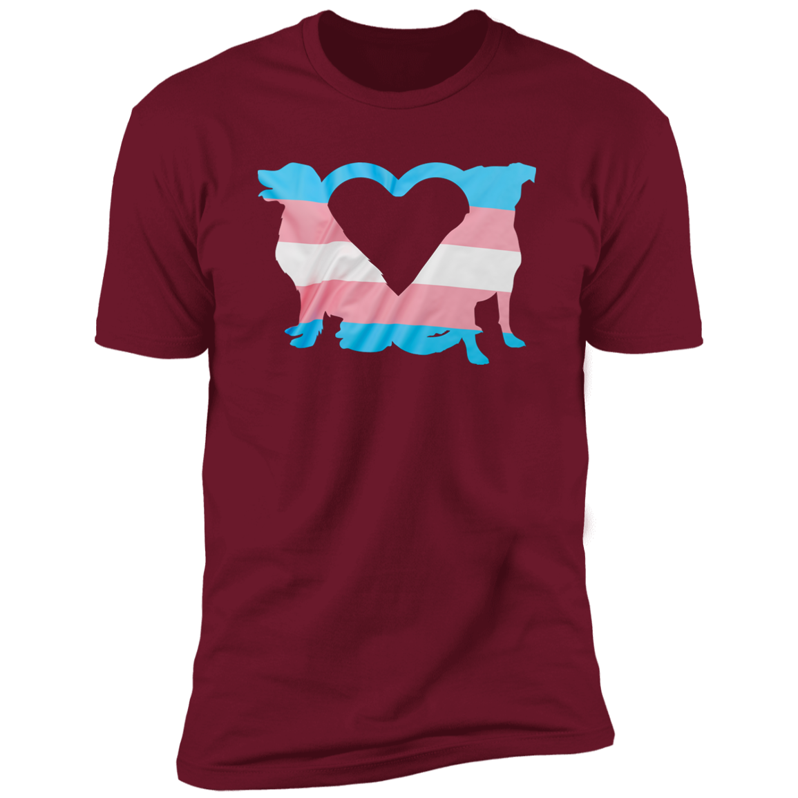 Trans Pride Dogs Heart Pride T-shirt, Trans Pride Dog Shirt for humans, in cardinal red