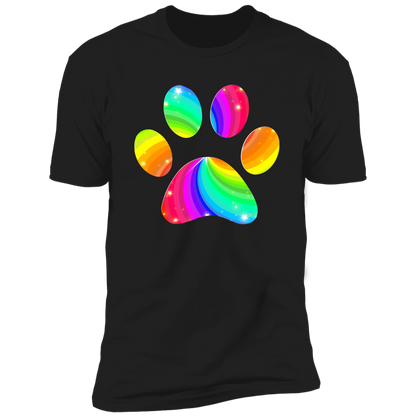 Pride Paw 2023 (Flag) Pride T-shirt, Paw Pride Dog Shirt for humans, in black