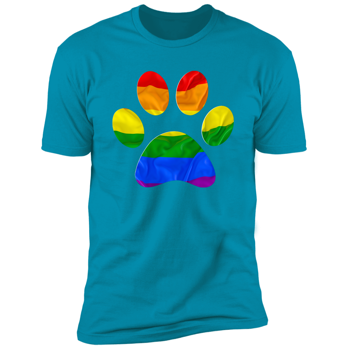 Pride Paw Pride T-shirt, Paw Pride Dog Shirt for humans, in Turquoise 