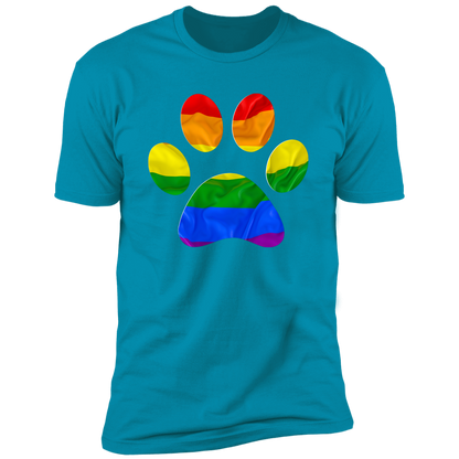 Pride Paw Pride T-shirt, Paw Pride Dog Shirt for humans, in Turquoise 