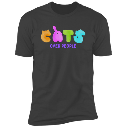 Cats Over People T-shirt, Cat Shirt for humans, in heavy metal gray