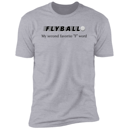 Flyball My second favorite 'f' word flyball t-shirt, dog shirt for humans, sporting dog shirt, in light heather gray