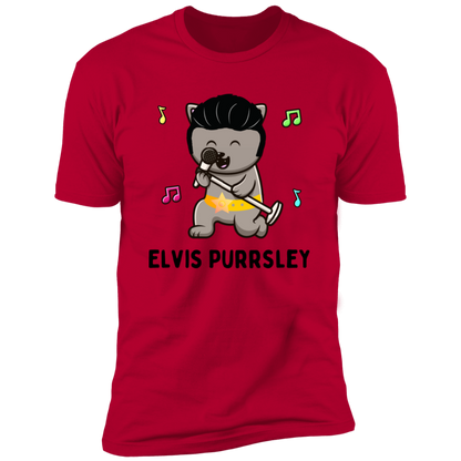 Elvis Purrsley cat Shirt, Funny cat shirt for humans, cat mom shirt, cat dad shirt, in red