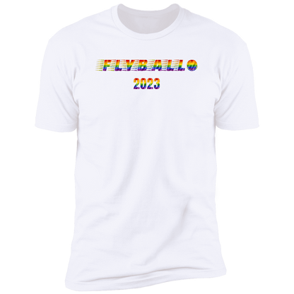 Flyball pride 2023 t-shirt, dog pride dog flyball shirt for humans, in white