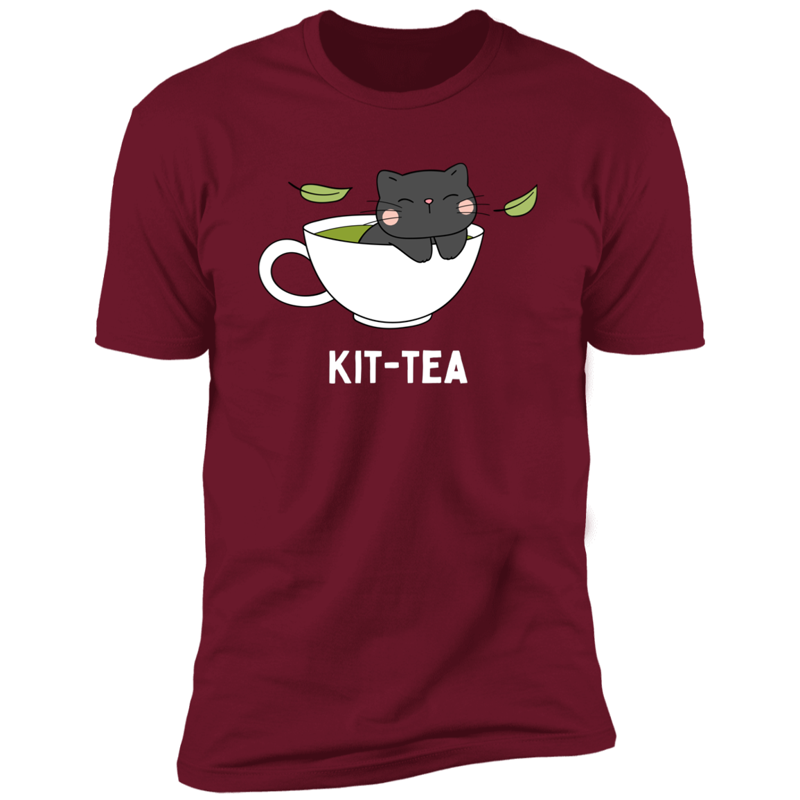 Kitt-Tea T-Shirt, kitty tea shirt, Cat Shirt for humans, funny cat shirt, in cardinal red